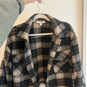 Plaid Black and Cream Women's Jacket